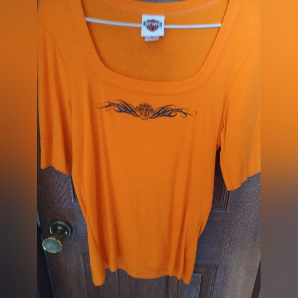 Harley-Davidson Orange Top with Black Logo